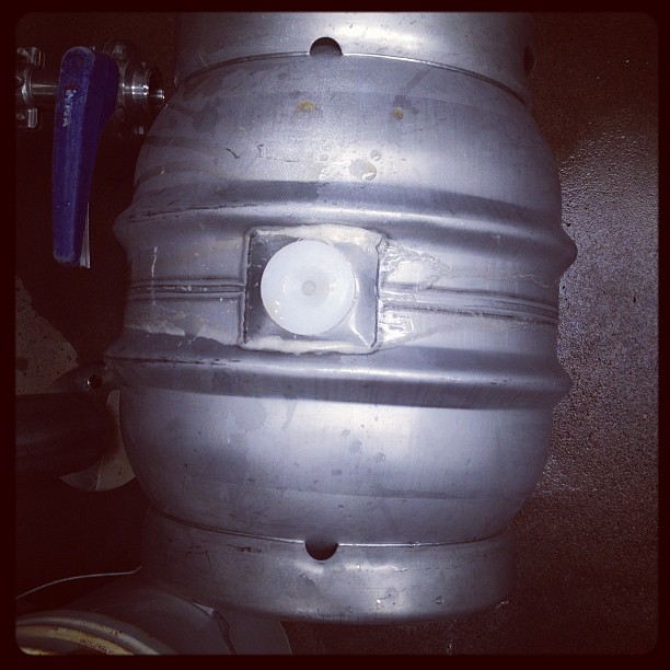 1st cask of Oktoberfest beer just got bunged.  Now for a little more fermentation in its new home. #thinktaste