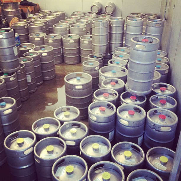A fully stocked walk-in with kegs coming to an establishment near you!! Enjoy! #thinktaste