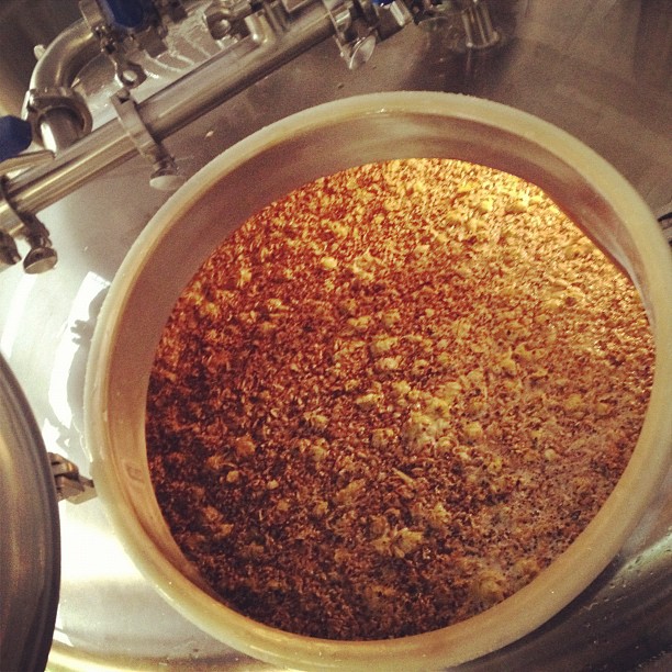 A hefty grist bill for the Hellbender IPA. Hops will be added every step of the way... Including the mash!