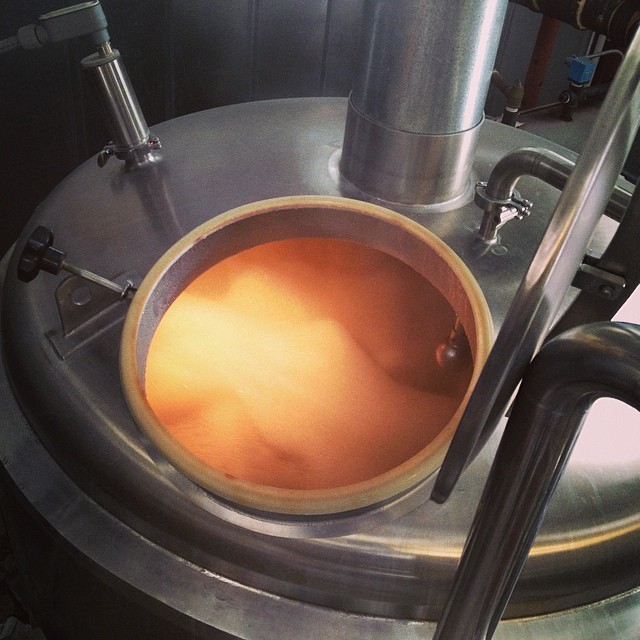 A good rolling boil on the Crux- our Kolsch style. This will be available this summer on draft and in aluminum bottles!